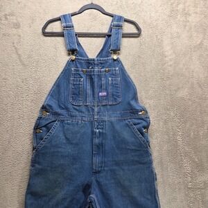 Big Smith Overalls Mens 34X36 Blue Carpenter Straight Medium Wash Denim